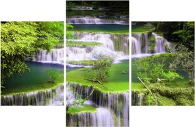 Tablou - Cascada Huay Mae Khamin, Kanchanaburi, Thailanda (90x60 cm)