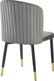 Scaun de sufragerie, ţesătură Velvet gri/negru, UDAJA