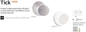 Aplica cu lumina ambientala LED TICK AP ARGENTO 238951 IDL