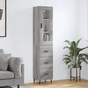 vidaXL Dulap înalt, gri sonoma, 34,5x34x180 cm, lemn prelucrat