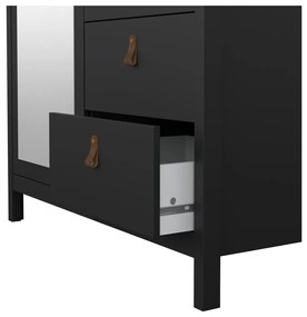 Șifonier negru cu oglindă 102x199x58 cm Madrid – Tvilum