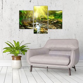 Tablou cu râul în pădurea verde (90x60 cm)