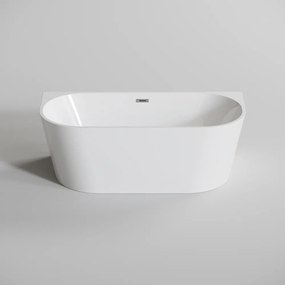 LANA Cadă de baie semi-freestanding, pentru montaj lângă perete, albă, 170x75x58 cm