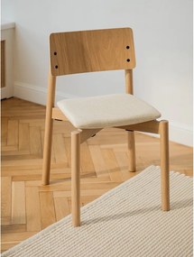Scaun de dining în culoare naturală stivuibil cu aspect de lemn de stejar Wem – noo.ma