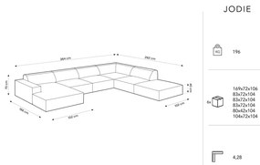 Colțar bej cu tapițerie bouclé (pe partea dreaptă) Jodie – Micadoni Home