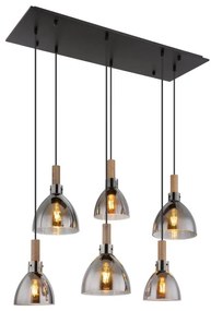 Lustra suspendata 6L design modern MATTEA negru