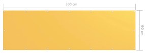 Paravan de balcon, galben, 90 x 300 cm, tesatura oxford Galben, 90 x 300 cm