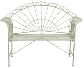 Banca de gradina, verde, din metal, aspect vintage