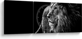 Tablou - Leu (cu ceas) (90x30 cm)