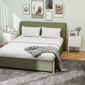 HOMCOM Set de 2 Noptiere Înguste cu 2 Sertare Deschidere la Presiune și Picioare din Oțel 40x30x55 cm Alb | Aosom Romania
