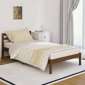 810423 vidaXL Cadru de pat, maro miere, 100x200 cm, lemn masiv de pin