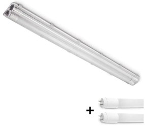 Corp de iluminat LED fluorescent industrial Brilagi OPTIMA T8 2xG13/18W/230V 6500K IP65 128 cm