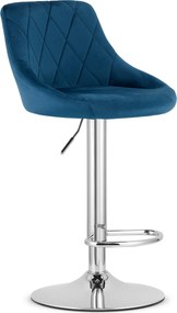 OFERTA Scaun de bar albastru VELVET KAST II. calitate secundara