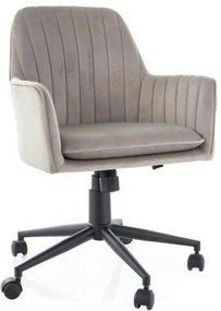 Scaun birou Q-886, bej inchis - Bluvel 40/negru, stofa catifelata/meta