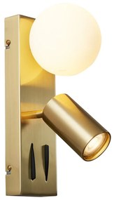 Lampă de perete modernă din alamă cu 2 lumini înclinabile - Lesly