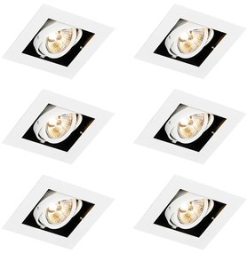 Set de 6 spoturi încastrate moderne albe reglabile - Oneon 70