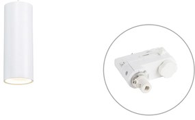 Lampă suspendată de design albă, inclusiv adaptor pentru șină trifazată - Tubo trifazat
