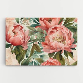 Tablou Canvas, 70x100cm, Dormitor si Living, Flori, Bujori, Light Red Peony
