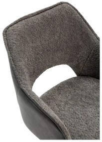 Set de scaune de sufragerie gri cu cotiere 2 buc. tapițat Mariel – Marckeric