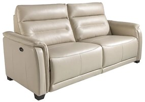 Canapea 3 locuri eleganta, design LUX cu functia relax Cowhide Taupe grey Leather