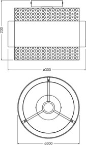 Osram - Plafonieră DECOR HORNET 1xE27/10W/230V Ø 30 cm neagră/aurie