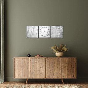 Tablou - Pier de lemn în timpul iernii (cu ceas) (90x30 cm)