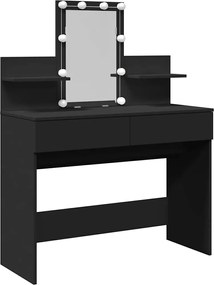 vidaXL Masă de toaletă cu LED, negru, 100x40x130 cm