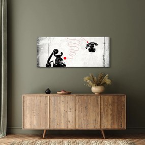 Tablou - Desen de telefon în stilul lui Banksy (120x50 cm)