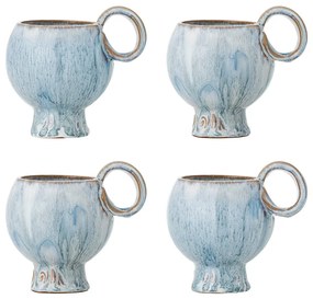 Cești albastru-deschis 4 buc. pentru cappuccino din gresie 250 ml Avonlea – Bloomingville