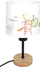 Brilagi - Lampă de masă BOBO WOOD 1xE27/25W/230V stejar/negru/alb, cu decorațiuni în formă de animale
