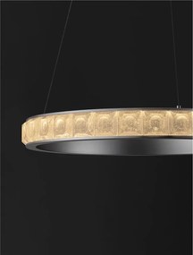 Lustra LED design circular, Otel, Argintiu, Cristal K9, ETEKEN NVL-9501214
