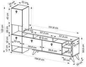 Mobilier living Emi (antracit). 1107855