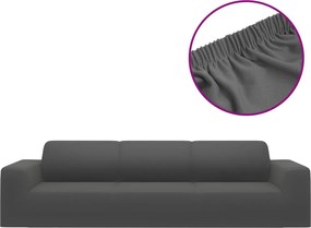 vidaXL Husă elastică pentru canapea 4 locuri poliester jersey antracit