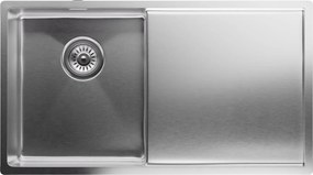 Klarstein Chiuvetă de bucătărie TitanSteel cu scurgere, 79 x 44 cm, oțel inoxidabil, rezistent la zgârieturi, rezistent la căldură