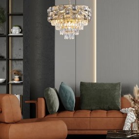 Lustră pe lanț LUXURIA 9xE14/40W/230V auriu