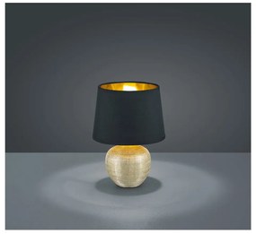 Veioză din ceramică și pânză Trio Luxor, înălțime 26 cm, negru