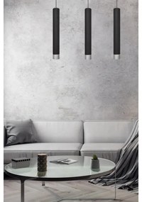 Lustră LED pe cablu TUBA 3xGU10/4,8W/230V negru/crom lucios