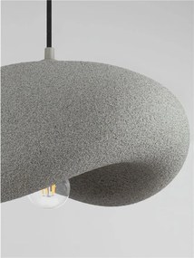 Lustra suspendata cu textura granulata Bambel gri piatra