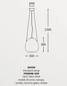Lustra, Pendul ultra modern, diametru 30cm MOON