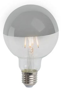 Lampă cu LED reglabilă E27 oglindă superioară argintie G95 3,5W 250lm 2300K