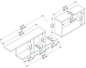Etajeră de perete NEWRA 35x150 cm maro