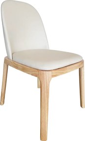 Scaun de sufragerie, natural/bej, piele ecologică, ZENTRA