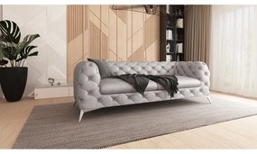 Canapea gri deschis cu tapițerie din catifea 225 cm Chelsea – Ropez