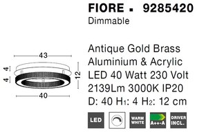 Plafoniera LED dimabila, design modern FIORE, 40cm