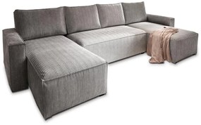 Coltar in forma de U COSARO 295x140 cm, gri deschis