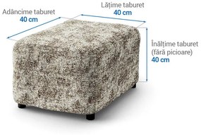 Huse bielastice MARMO bej taburet (40 x 40 x 40 cm)