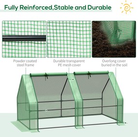 Outsunny Mini Sera Portabila de 180x90x90cm pentru Gradina, cu Usi Mari cu Fermoar si Acoperis din PE pentru protectie impotriva Apei/UV, Verde