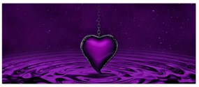 Tablou ci inima violetă (120x50 cm)