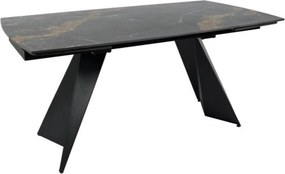 Masa extensibila ECLIPSE, negru cu efect de marmura, ceramica/metal, 1