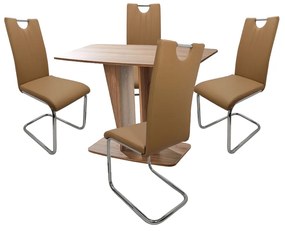 Set Masa Fixa Pal Nuc Si 4 Scaune Bucatarie/Dining Hyllda Cappucinno